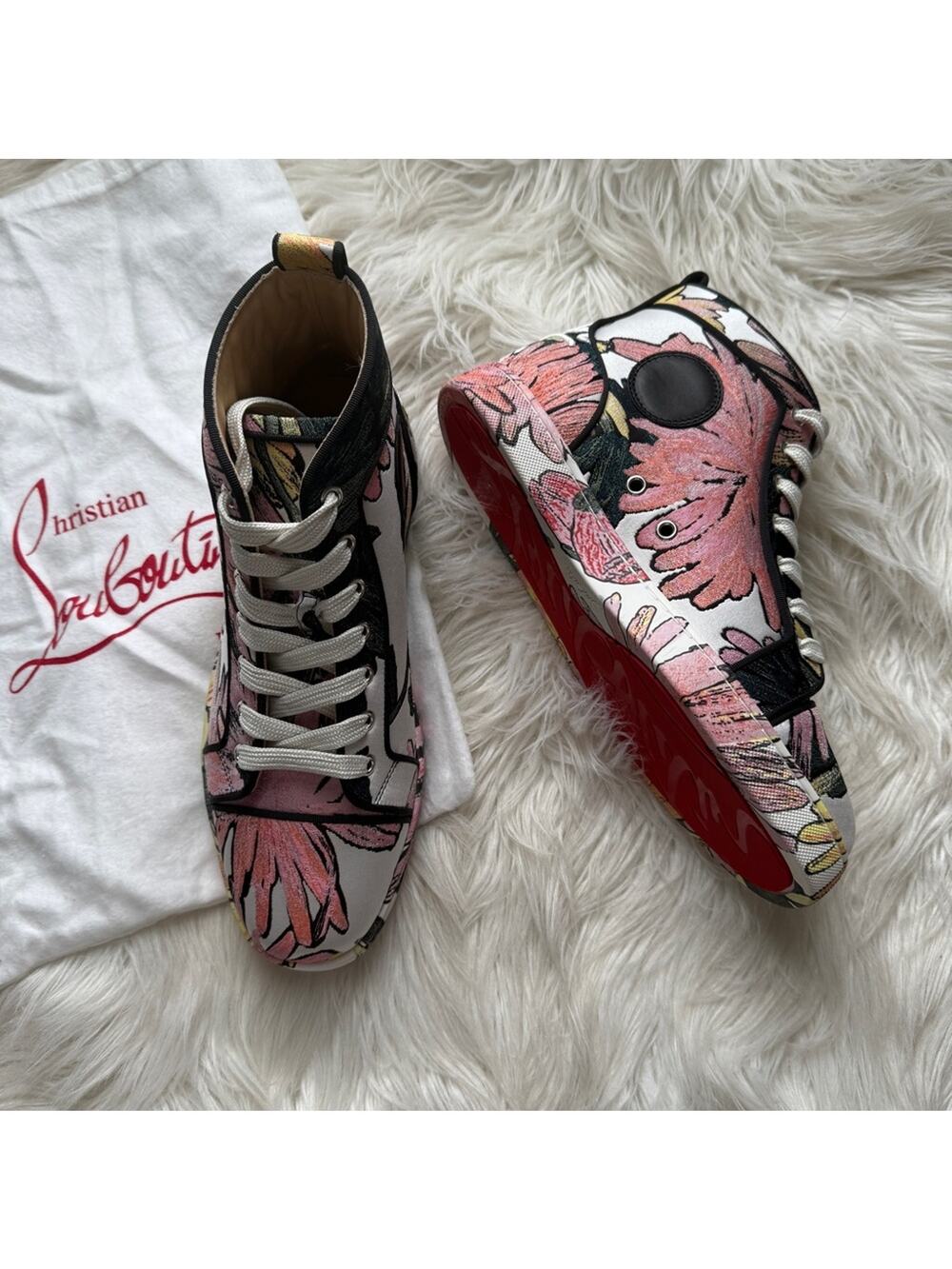 NWT •Christian Louboutin Louis Flat High 'Floral' Size: 41